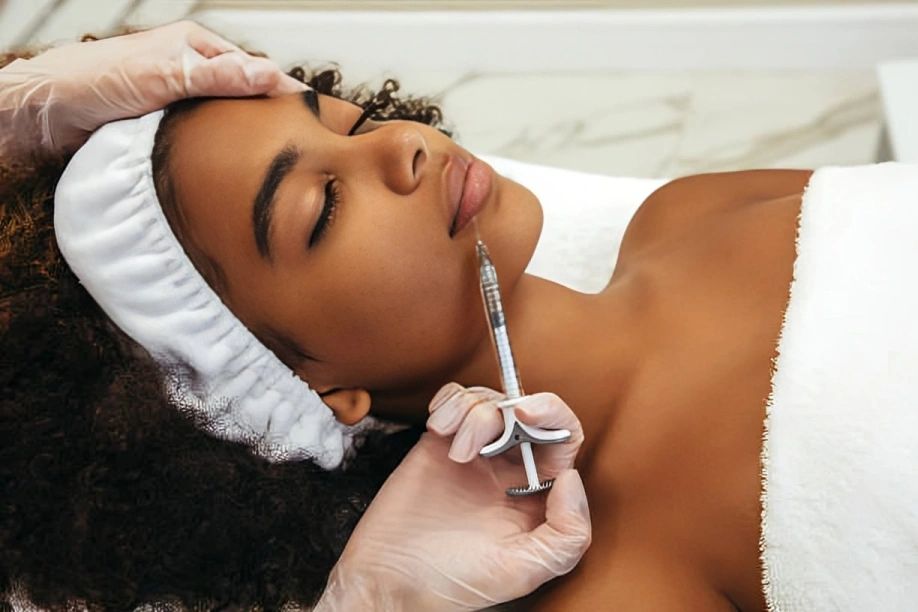 Clean, professional medical spa treatment room with neutral tones at J Aesthetics LLC in Oak Brook