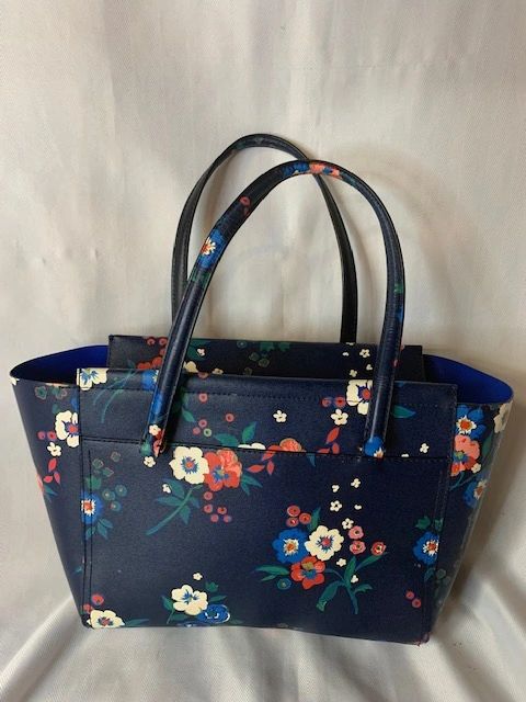 Tory Burch Navy Parker Floral Tote Bag In Like New Condition