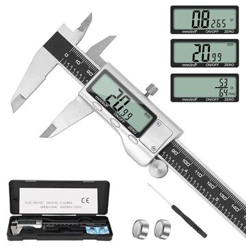 Digital Vernier Caliper with LCD display for accurate measurement of external, internal, depth, and 