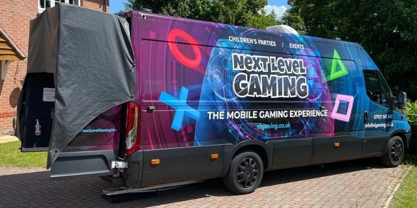 NEXT LEVEL GAMING. Mobile Gaming Party. Gaming Van. Gaming Bus for Children's Birthday Parties