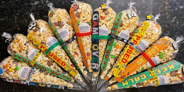 Popcorn cones for a Gaming Party with NEXT LEVEL GAMING