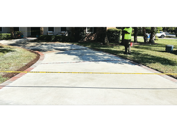 Driveway- Concrete w/ brick paver inlay