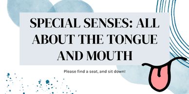 Presentation slide about the tongue and mouth senses.