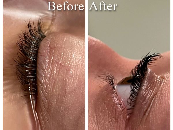 Before and after Lash Lift+Tint