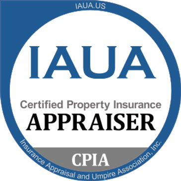 IAUA Certified Property Insurance Appraiser logo.