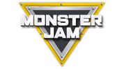 Monster Jam logo with bold text and a triangular design.