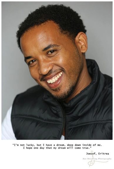 Photo of a refugee, Josef from Eritrea: 'I'm not lucky, but I have a dream, deep down inside of me.'