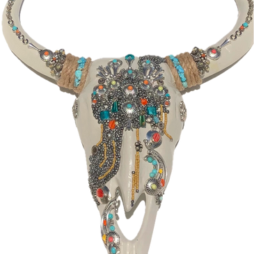Embellished Authentic Cow Skull, Custom Design