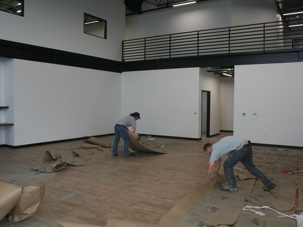 J & F Facility Services technicians cleaning a construction site in Lake Hallie Wisconsin