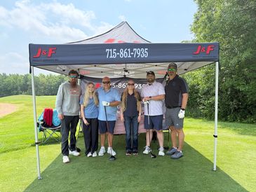 j & f facility services team sponsoring the chippewa falls chamber of commerce golf outing 