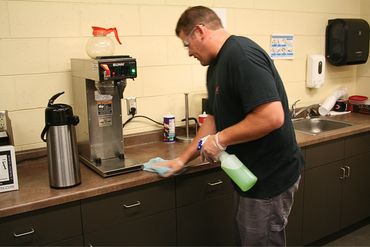 Eau Claire warehouse breakroom sanitized by professional technician