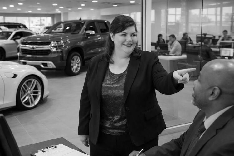 The Dealer Quarteback, Dani Zandel, on-site with a client dealership.