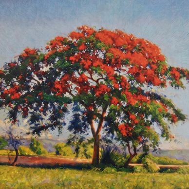 Domingo Ramos, Flamboyán, 1943, oil on canvas.