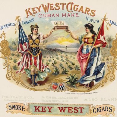 Proposed label design for Key West Cigars, 1898 by Schmidt & Co., N. Y.