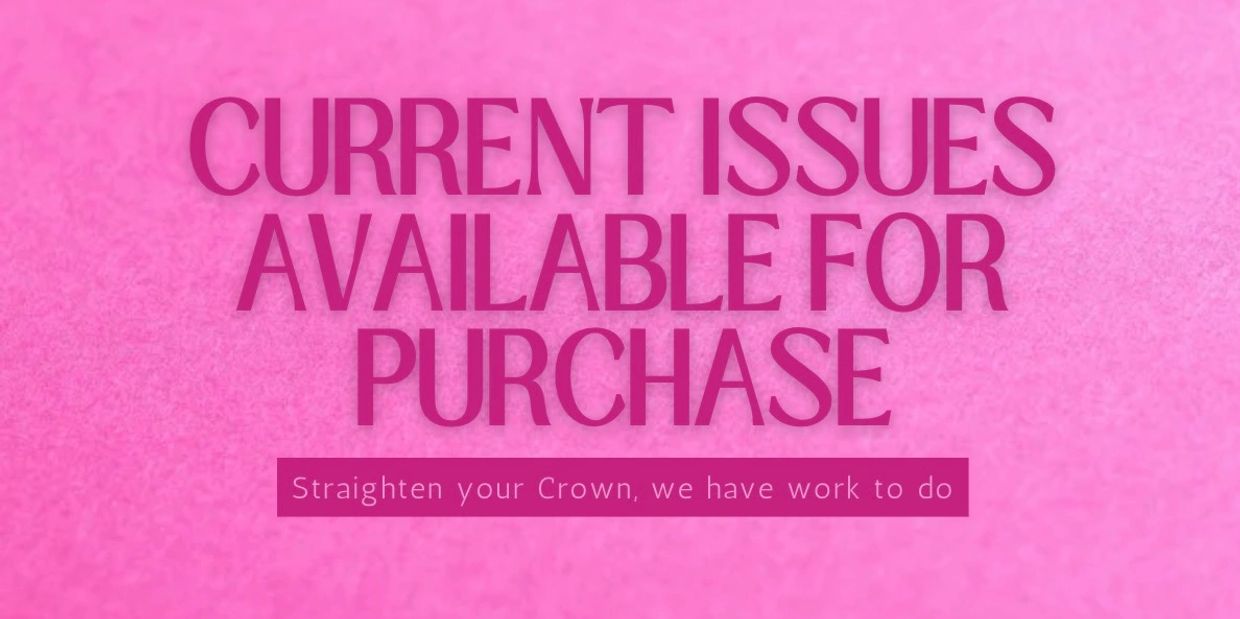 Current issues available for purchase with a motivational message.