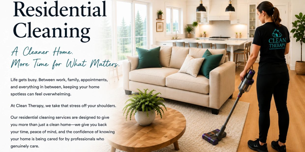 Professional residential cleaning service in a modern living room.