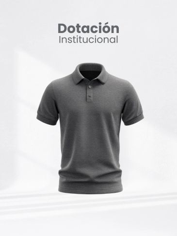 Playera tipo polo gris para dotación institucional.