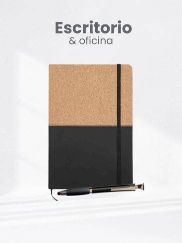 Cuaderno elegante con bolígrafo para oficina.