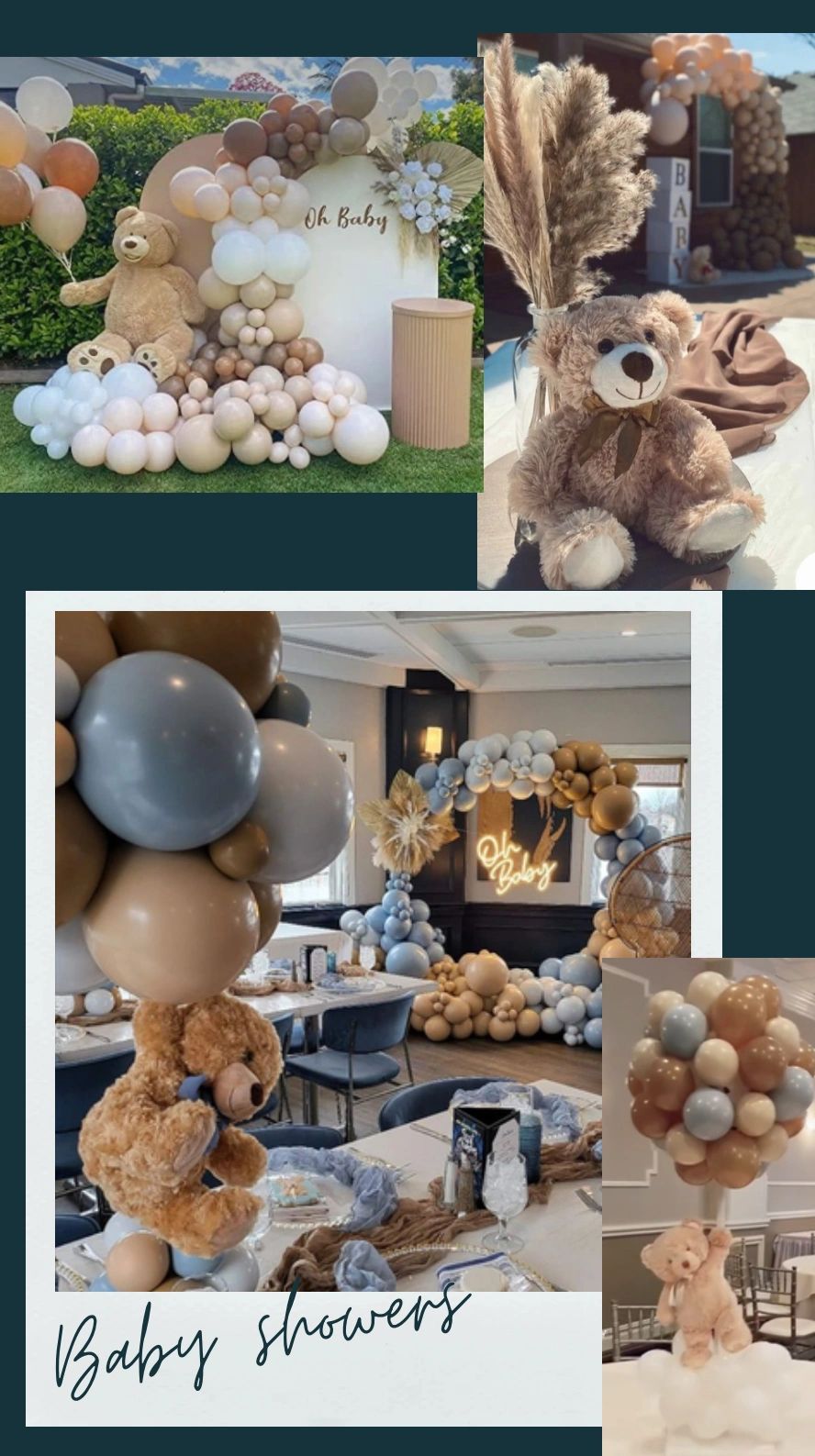 Baby shower, table centerpiece and 4 1/2 ft teddy bear. 