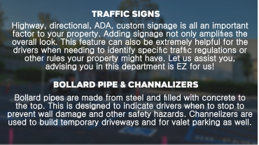 Informational sign about traffic signs and bollard pipes.