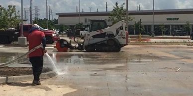 Cypress Striping & Power Washing, construction clean up, Houston TX, parking lot sweeping, pressure 