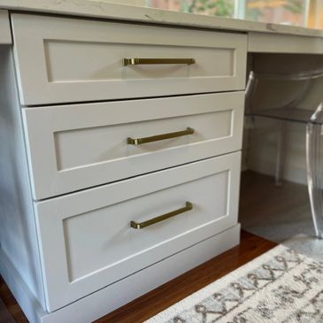 Custom built-in desk unit