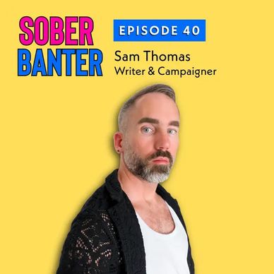 Sam Thomas solo portrait on yellow background (Ep. 40)