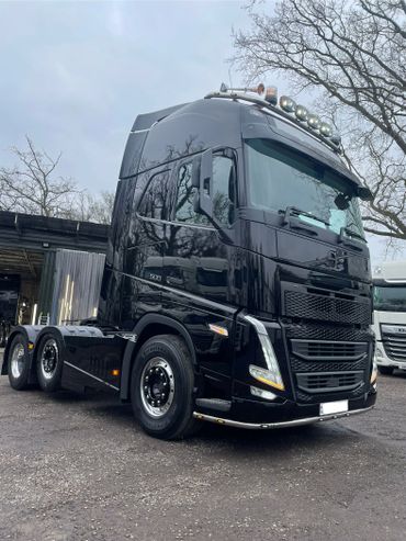 big black volvo truck