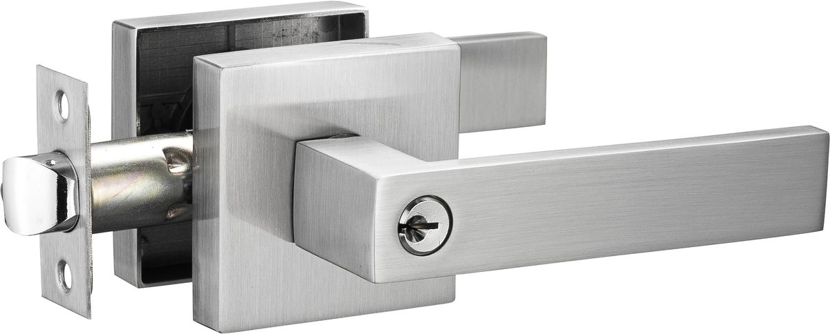 ANNFUZ Entry Door Handle Lock And Key,Square Entrance Locking Lever Set - View #5