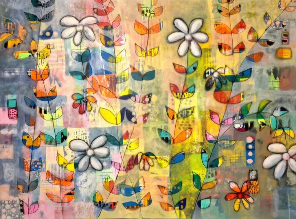 The Flowers I Keep
48" X 36" X 1.5" gallery wrapped canvas, acrylic paint and charcoal.