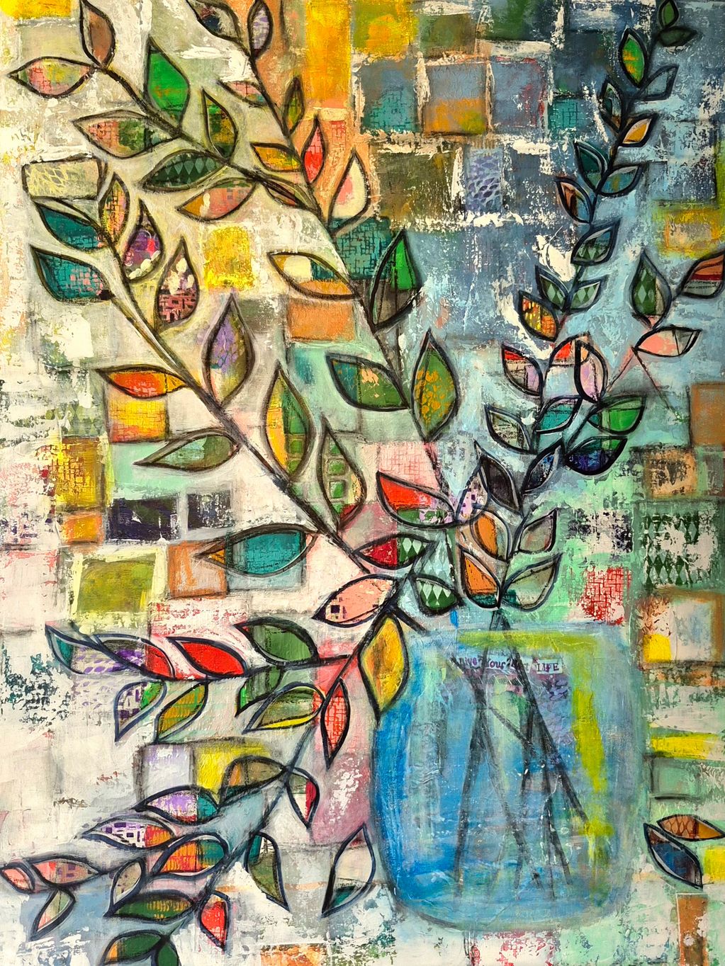 Life Well Lived #1
Acrylic and charcoal and paper on gallery wrapped canvas.
$600.