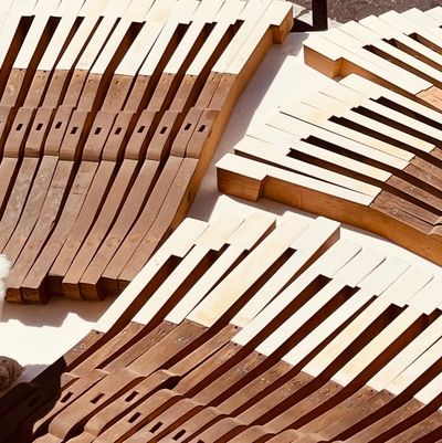 Piano ivories bleaching in the sun