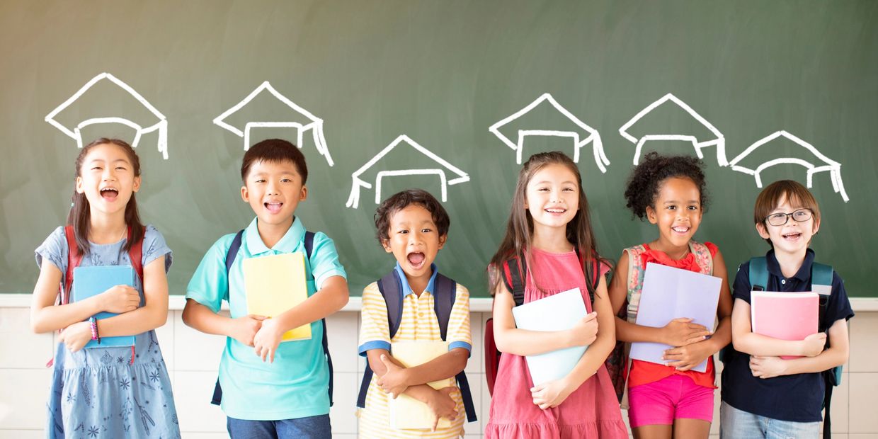 Kids with backpacks