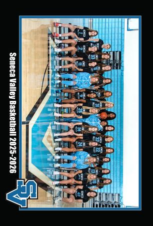 Seneca Valley girls basketball team posing for 2025-2026 season photo.