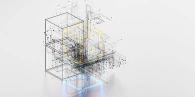 Abstract geometric shape background. 3D generated image.