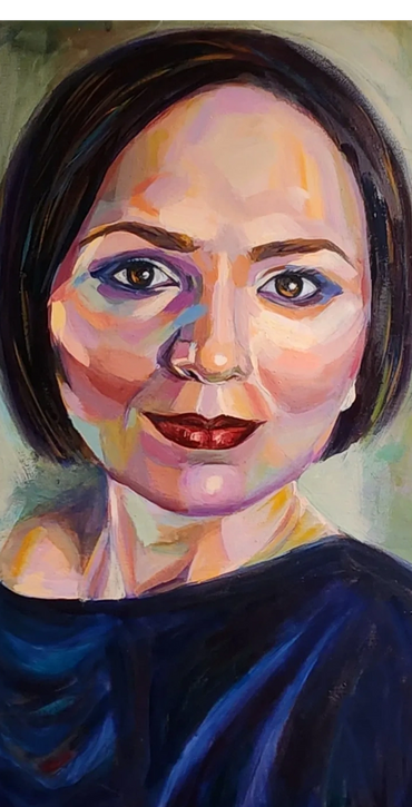 Self-Portrait, 24x30 inch canvas, mixed media, 2024