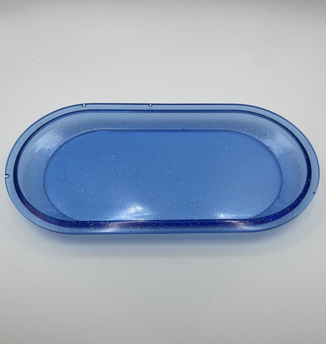 Splatter Enamel Soap Dish | Cream/Blue