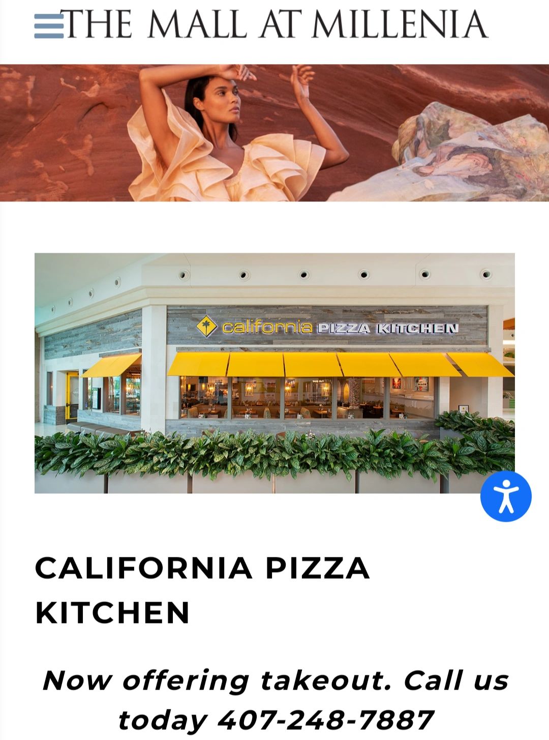 Orlando Fashion Week California Pizza Kitchen sponsor