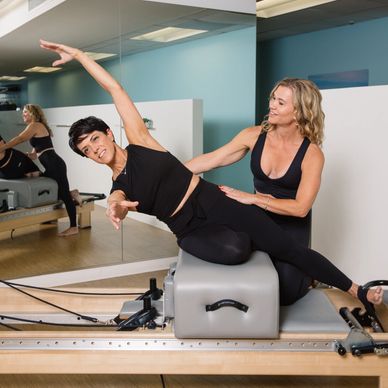 It's all in the details.  Pilates poses, Pilates reformer