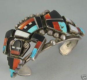 Circa 1930's Zuni LARGER SNAKE EYE ROW BRACELET, early navajo bracelet ...