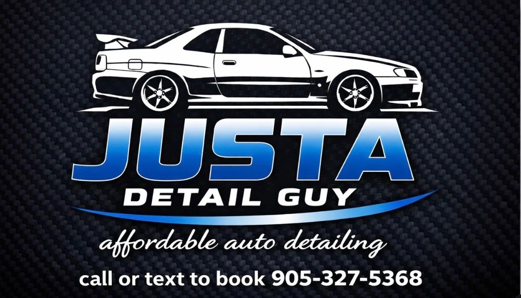 Logo for Justa Detail Guy, offering affordable auto detailing services.