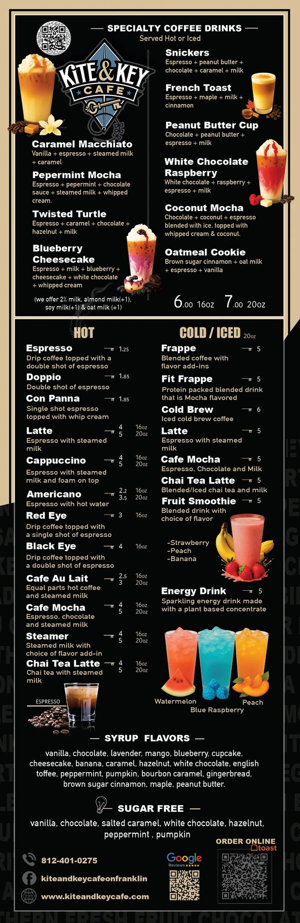 Menu - Discover Kite and Key Cafe