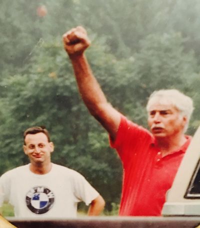 Bob Digby (left), former owner of Camp Varsity Running Camp and Coach Ed Trimme (right), former owne
