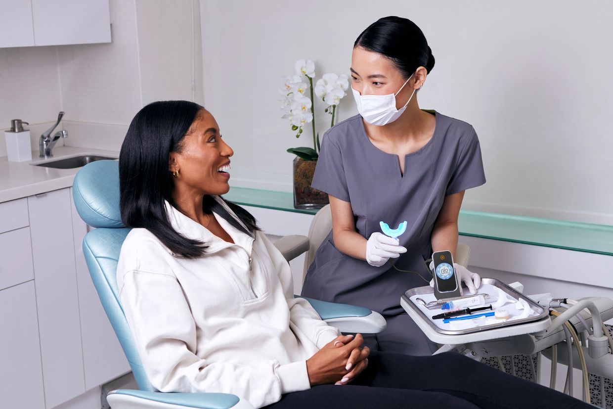 A dentist meeting her patient in her chambers 