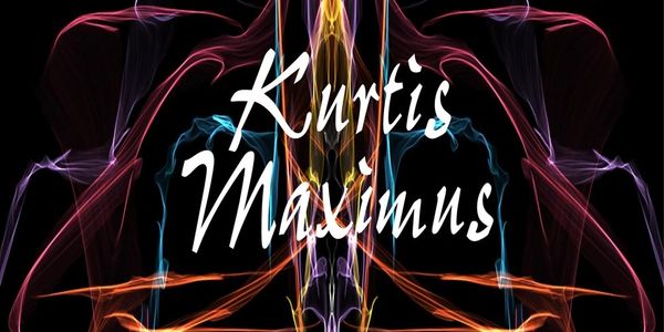 Colorful smoke art with the name Kurtis Maximus in white font.