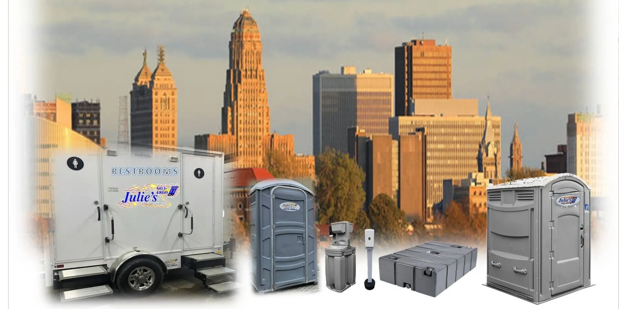 Rent portable toilets Restroom trailers in Buffalo Niagara falls in western New york