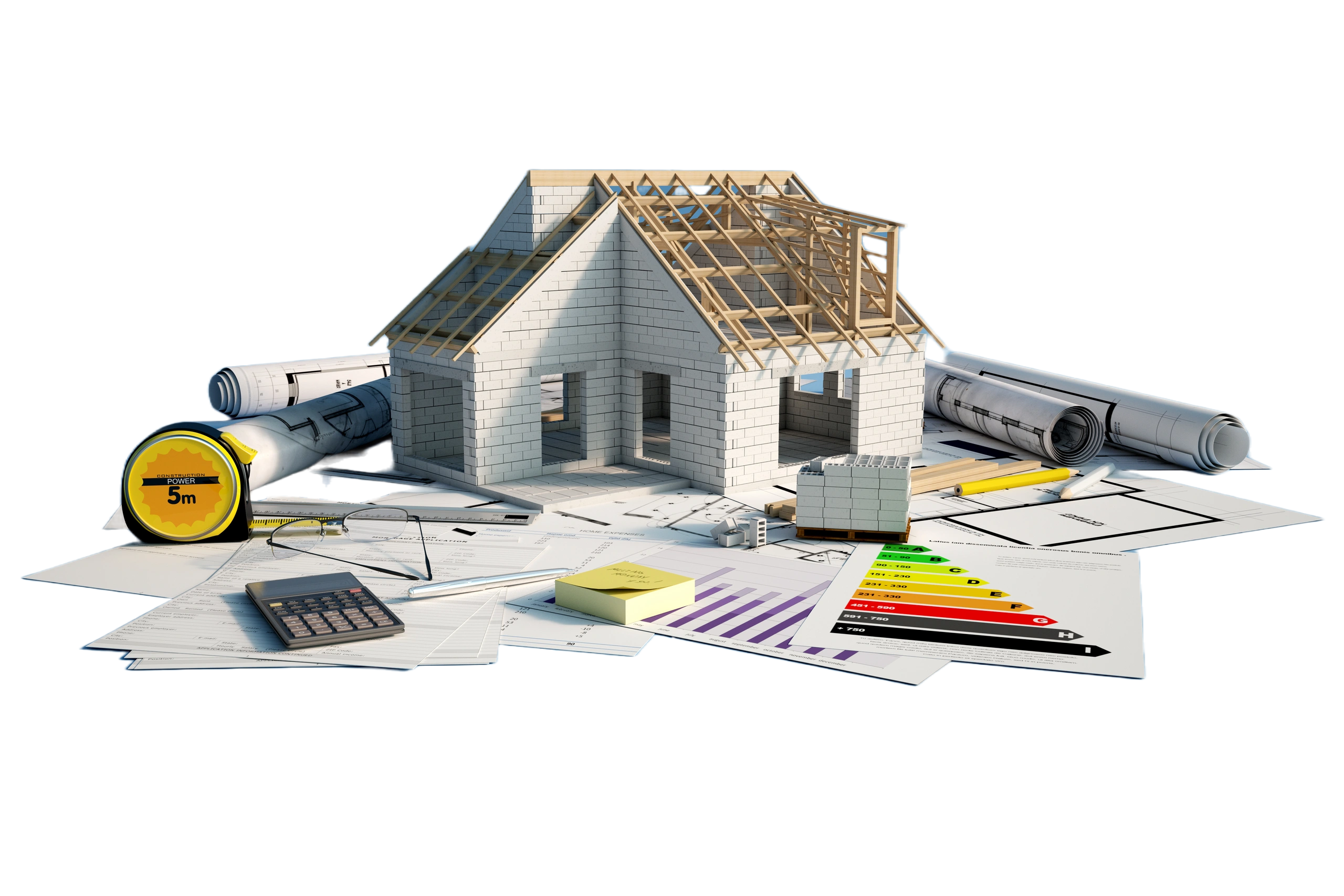 Determining the heat load of a house.