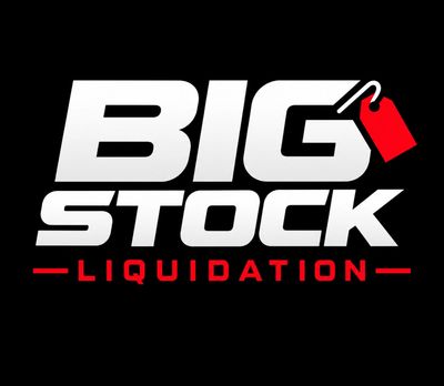 Bold logo for Big Stock Liquidation sale.