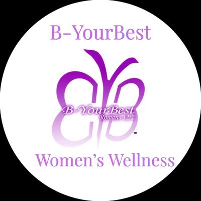 Purple-themed logo for B-YourBest Women's Wellness with a Bible verse reference.