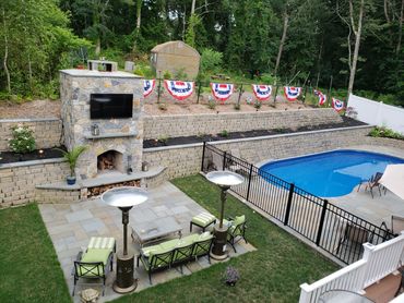 Backyard Remodel with pool and entertaining space